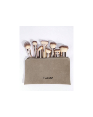 MAANGE 10pcs PROFESSIONAL Soft Long Aluminium Tube makeup Brush Set GOLD