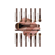 MAANGE 14 pcs Aluminium Tube Eye Makeup Brush Sets