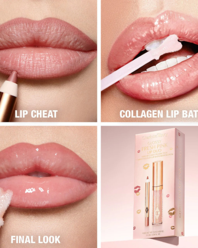 Charlotte Tilbury – Glossy Fresh Pink Lip Duo | Gloss + Lip Liner Set