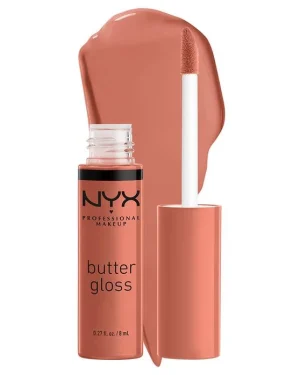 NYX PROFESSIONAL MAKEUP Butter Gloss Brown Sugar, Non-Sticky Lip Gloss – Sugar High (Peachy Light Nude)