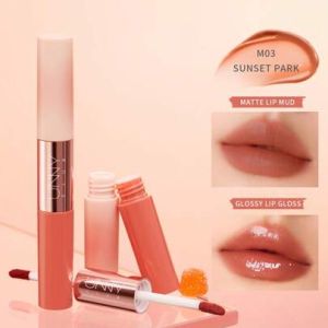UNNY CLUB Rose Tram Dual Lip Glaze M02 Sweet Pink Universe