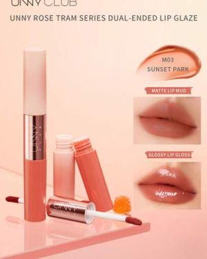 UNNY CLUB Rose Tram Dual Lip Glaze M02 Sweet Pink Universe