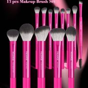 MAANGE 13 PCS PINK PROFESSIONAL MAKEUP BRUSH SET