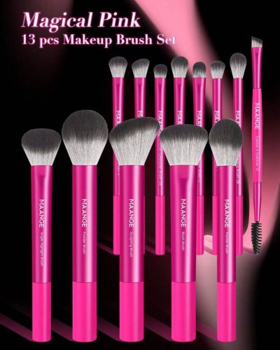 MAANGE 13 PCS PINK PROFESSIONAL MAKEUP BRUSH SET