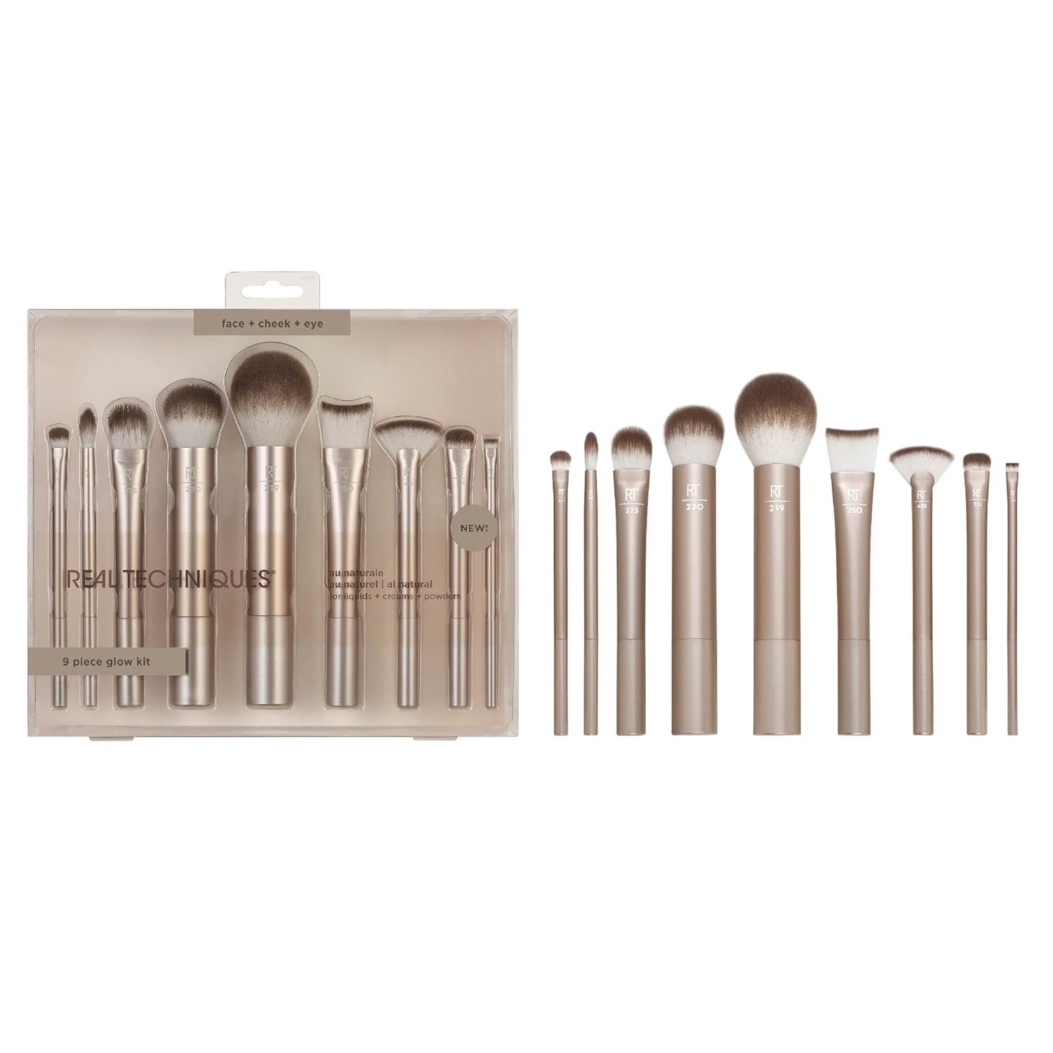 Real Techniques 9 Piece Au Naturale Makeup Brush Set