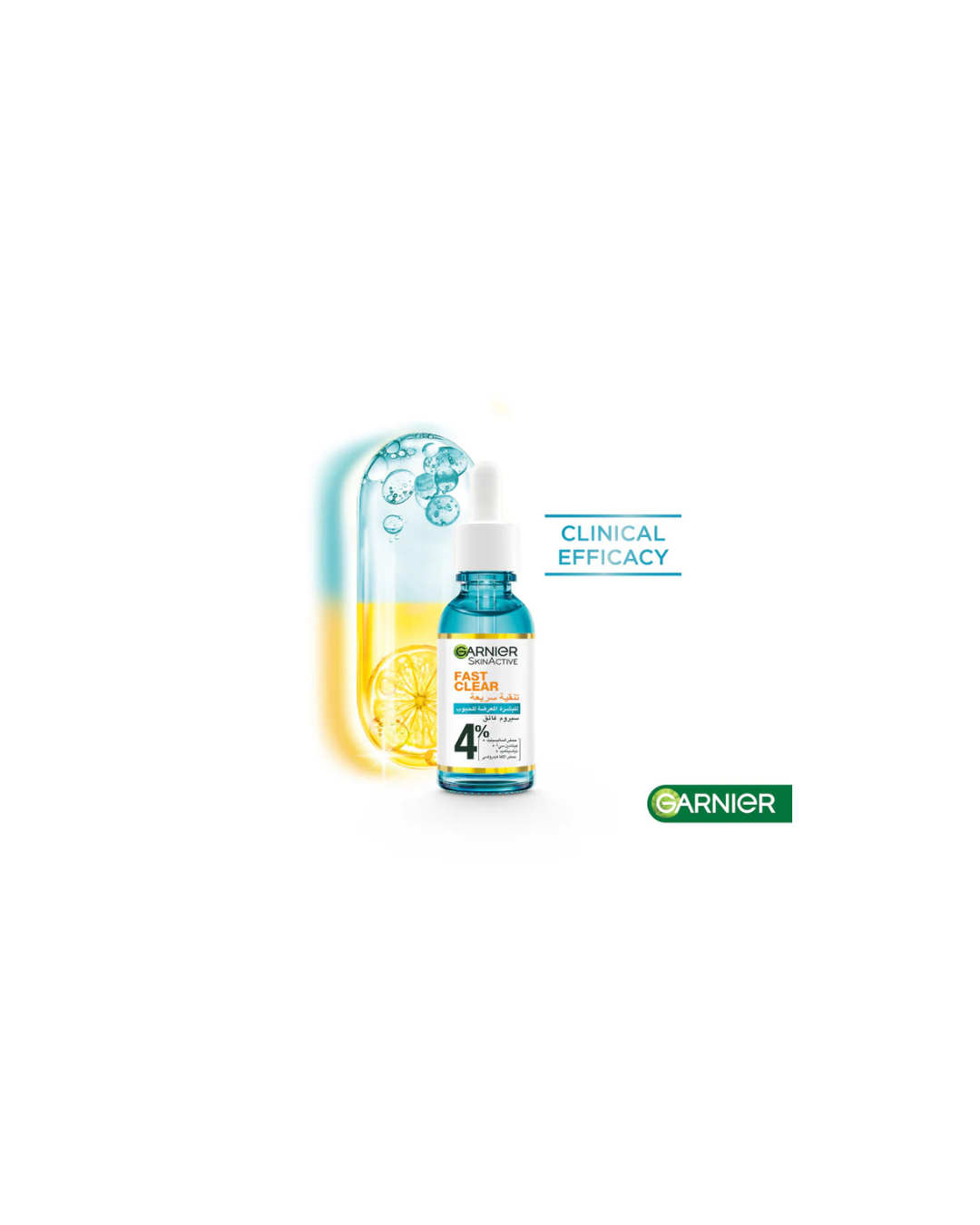 Garnier Fast Clear 4% Salicylic Acid, Vitamin C, Niacinamide, AHA – Anti-Acne Treatment Booster Serum