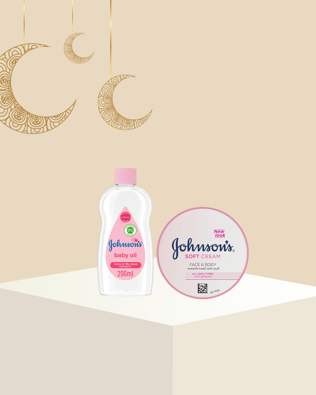 Johnson’s Baby Oil + Johnson’s Soft Cream face & body